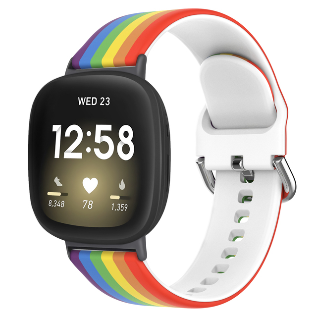Coolyep Water Resistant Sport Soft Silicone Pattern Printed Wristband Replacement Smart Watch Bands for Fitbit Versa 3