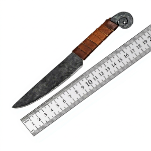 Cuchillo de caza de acero celta medieval personalizable con mango envuelto en cuero DIY Nórdico/funda nórdica de caza para acampar al aire libre - Product Image 1