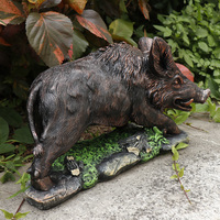Décoration de jardin de 16 pouces, statue de sanglier extérieur. Décoration maison Halloween