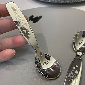 Juego de Cubiertos de Acero Inoxidable DF BC de Dos Piezas con Mango Corto, Pulido Espejo, para Uso Doméstico, para Niños, para Helado y Pastel - Product Image 4