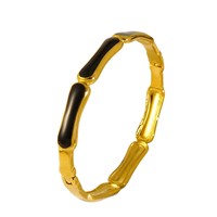 Bracelet à maillons en bambou effet goutte d'huile, nouveau modèle très demandé - Design simple et unique, bracelet géométrique 18 carats, ne se décolore pas