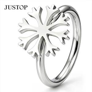 JUSTOP 925 Silver Plated Flower Cocktail <b>Ring</b> Women's Bohemian Style <b>Plain</b> Band <b>Ring</b> Daily Fashion Jewelry - Product Image 2