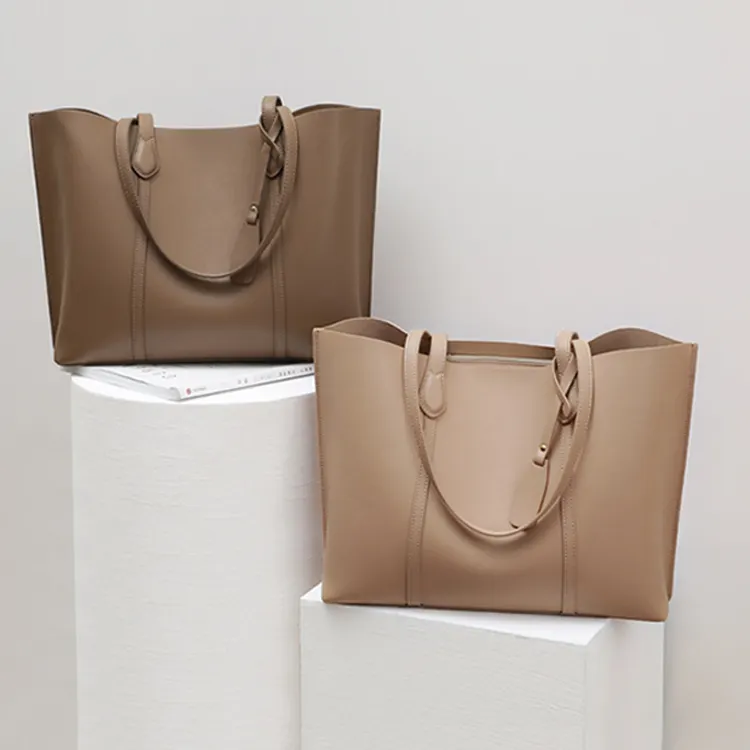 Vente en gros 2024 nouvelles tendances de la mode vintage dames sacs à main en cuir véritable grande capacité sacs fourre-tout à bandoulière femmes