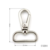 Mousqueton miniature de haute qualité, mini-clip pivotant en nickel pour accessoires de sac