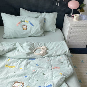 <span class=keywords><strong>Limeng</strong></span> ชุดผ้านวมลายการ์ตูนน่ารักสำหรับฤดูร้อน, ชุดผ้าห่มผ้าฝ้ายซักสี่ชิ้นเครื่องปรับอากาศไอศครีมเย็นมัทฉะแรงบันดาลใจ - Product Image 6