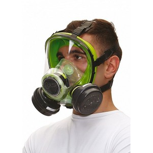 BLS 5700 B-Lock maschera Full Face panoramica visiera in Silicone cappuccio resistente agli acidi Neoprene riutilizzabile funzione cartucce polvere - Product Image 1
