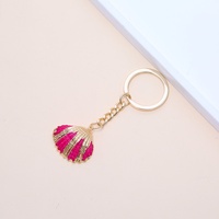 Porte-clés en métal doré, pendentif coquillage de plage, accessoire artisanal, anneau pour clés de voiture