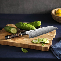 Pisau Dapur HEZHEN New Japanese Bunka Knife ZDP189 Damascus Powder Steel dengan Gagang Resin Oktagonal