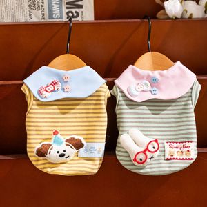 Tsyo เสื้อสุนัขการ์ตูนน่ารักเสื้อผ้าฤดูร้อนสำหรับสุนัขตัวเล็กแมวนุ่มระบายอากาศได้ดีเครื่องแต่งกายสัตว์เลี้ยงของ<span class=keywords><strong>ลูก</strong></span>สุนัข - Product Image 1