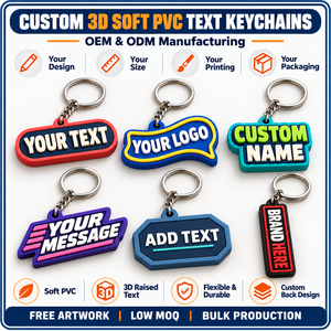 Llaveros Personalizados de PVC Suave 3D con Texto, Logotipo, Nombre, Mensaje, Forma Irregular, Ligeros, Regalo Promocional, OEM, ODM - Product Image 4