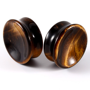 Plugs d'oreille en pierre naturelle de cristal rose massif, double 6 mm, forme géométrique tendance, bijoux de <span class=keywords><strong>piercing</strong></span> corporel pour hommes - Product Image 5