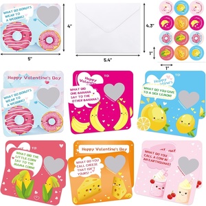 Cartes <span class=keywords><strong>de</strong></span> la Saint-<span class=keywords><strong>Valentin</strong></span> blagues à gratter pour enfants Notes drôles avec enveloppes pour salle <span class=keywords><strong>de</strong></span> classe scolaire fournitures d'échange <span class=keywords><strong>de</strong></span> la Saint-<span class=keywords><strong>Valentin</strong></span> - Product Image 3