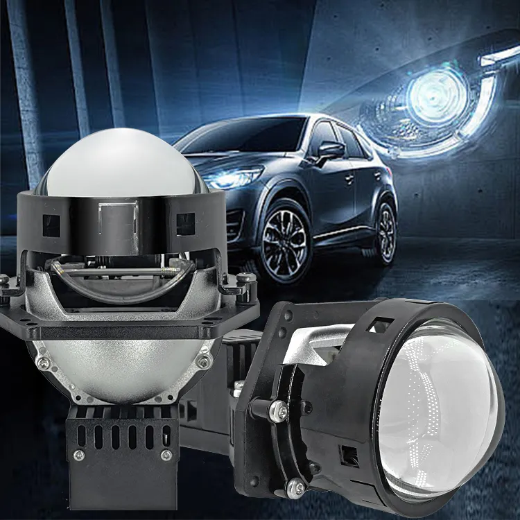 60w 1.8 2.5 3.0 inç Osram çip lazer çift Lens Bi Led projektör H4 H7 9005 E200 bi-lens Led farlar kiti için araba