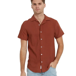 Chemises décontractées pour hommes 2024, personnalisées, 100 % coton, en sergé à carreaux, coupe ajustée, respirantes, fil teint écologique - Product Image 4