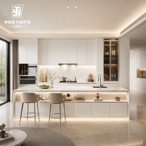Meubles <span class=keywords><strong>de</strong></span> cuisine à finition brillante, armoires murales, installation complète <span class=keywords><strong>de</strong></span> la cuisine pour les petites maisons, rénovation, acheteurs professionnels - Product Image 1
