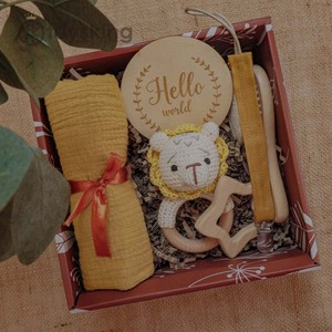 Hand-Crocheted Animal Rattle Toy Set - Baby Safe Teether &amp; Shaker Gift Box, Newborn Infant Toys Gift Set - Product Image 3