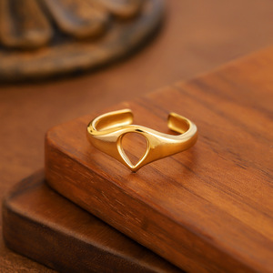 2026 Trendy Minimalist Open <b>Adjustable</b> Stainless Steel <b>Rings</b> Women's Fashion Gold/<b>silver</b> Plated Statement Gift - Product Image 5