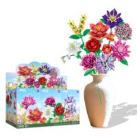 Blocs de construction sur le thème des plantes : Clématite, Acacia, Fleur de l'amour, Lantana ; Décoration intérieure ; Blocs de construction DIY ; Cadeaux pour adultes