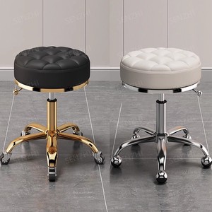 Tabouret hydraulique de Salon de beauté de base d'or avec la chaise de selle de dossier pour des meubles de <span class=keywords><strong>Spa</strong></span> de Salon de beauté - Product Image 1