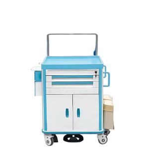 Chariot médical en plastique ABS <span class=keywords><strong>pour</strong></span> hôpital - Capacité de charge de 40 lb, étagères réglables, roues verrouillables <span class=keywords><strong>pour</strong></span> USI/<span class=keywords><strong>Pharmacie</strong></span> - Product Image 2