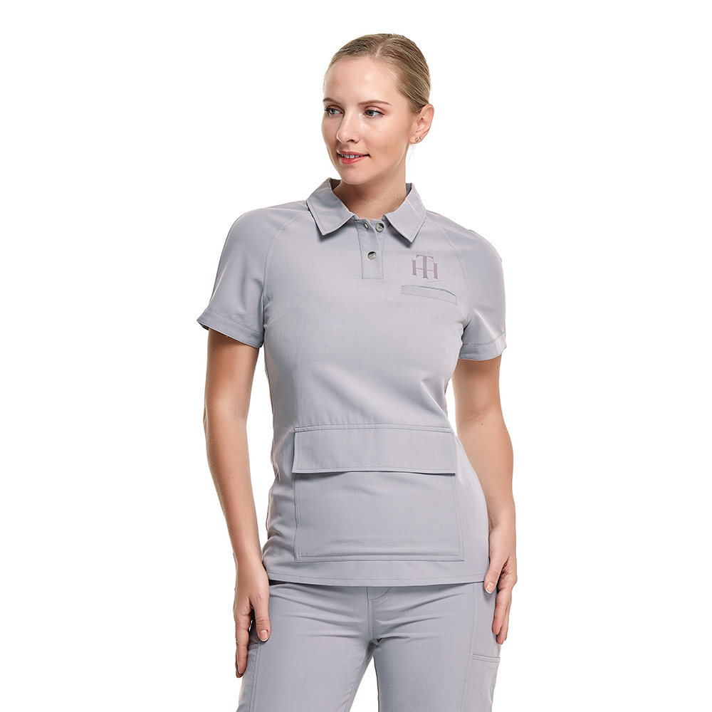 ZX Custom Beauty Salon Women Uniforms Sets Tunic Polo T Shirt Slim