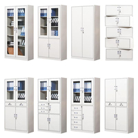 Meuble de rangement moderne pour bureau à domicile, étagères réglables avec porte en fer, acier, métal et verre Offre Spéciale meubles