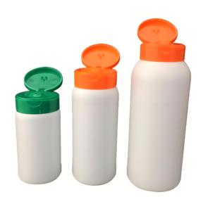 Stoples plastik kosong dengan tutup atas Flip untuk bubuk, 50/100g/200g