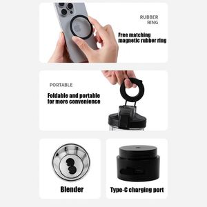 Nouvelle tasse à eau en plastique simple avec échelle graduée, tasse en plastique portable avec support magnétique pour téléphone, tasse à agitation automatique avec logo personnalisé - Product Image 2
