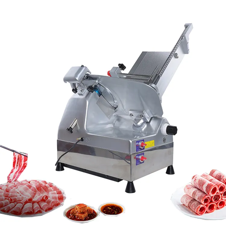 बिक्री के लिए 13 इंच वाणिज्यिक पूरी तरह से स्वचालित स्टेनलेस स्टील जमे हुए मांस आलू गाजर मांस स्लाइसर