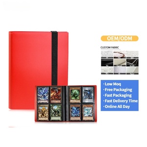 Porte-cartes en cuir PU FX Premium avec poches double face pour le rangement des cartes TCG, couleur rouge - Product Image 1