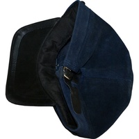 Gorra de motociclista de estilo ruso de cuero genuino de gamuza con bordado, Color personalizable y diseño, sombrero Unisex para las cuatro estaciones