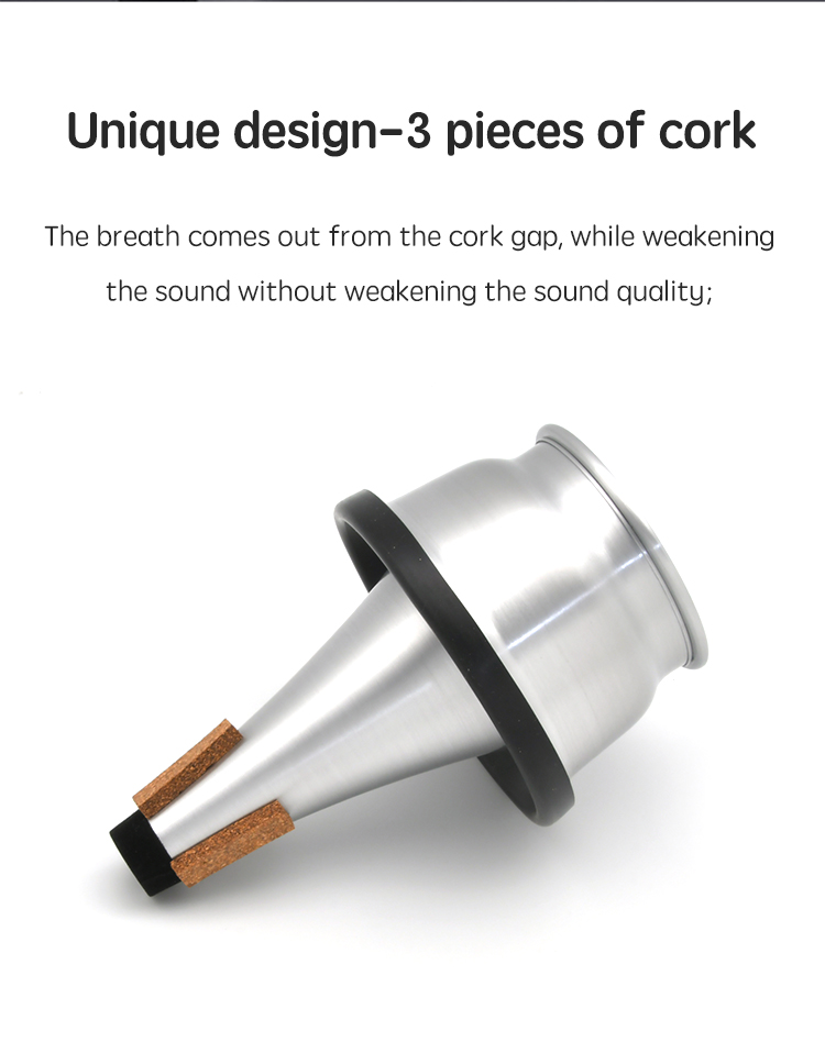 Wholesale Aluminium Alloy Trumpet Mute Wind Instruments Silence Accessories Silver Trumpet Mute