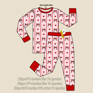 रूइडियन कस्टम थोक वैलेंटाइन के दिन बच्चों के कपड़ों ने लड़कियों को बांस फाइबर की लंबी आस्तीन वाले मूव्स 2-पीस सेट - Product Image 5