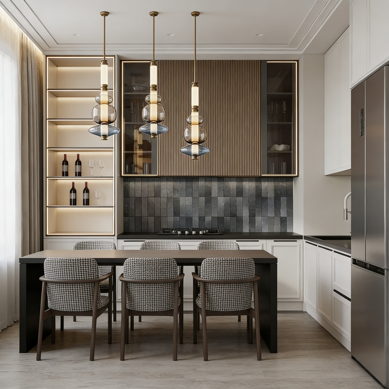 Custom Modern White Modular Kitchen Cabinet