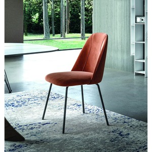 <b>Dining</b> <b>Chair</b> Velvet Rust Brown Metal <b>Legs</b> Modern Design - Product Image 2