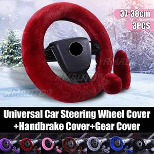 Housse de volant de voiture 37-38 cm, douce et floquée, pour volant de 15 pouces, idéale pour l'hiver, garde au chaud - Product Image 2