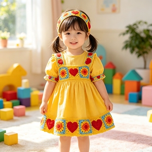 Nastro in cotone boho colorato con ricamo a granny square, <span class=keywords><strong>pizzo</strong></span> traforato floreale a cuore, per abbigliamento e fasce per capelli - Product Image 6