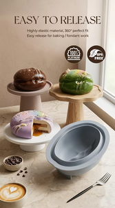 Custom Large Coffee Bean Shape Fondant <b>Silicone</b> Mold 100% Food Grade LFGB Platinum Grade BPA Free <b>Silicone</b> Mousse Cake <b>Baking</b> - Product Image 3