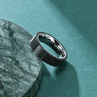 Alin 6mm Designer Schmuck Blank Ring Basis Edelstahl bänder IP schwarz plattiert für Männer Großhandel