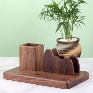Wooden Multi Functional <b>Pen</b> Holder Desktop Office Stationery Business Card Holder Chinese Style Storage Ornament - Product Image 1