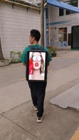 11,6/15/17/18.5/21.5/24/27/32 pulgadas mochila publicidad tv portátil LCD publicidad pantalla mochila LCD cartelera