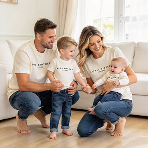 T-shirts assortis pour la famille, imprimé maman, papa, grand frère, petite sœur, tenue familiale assortie, t-<span class=keywords><strong>shirt</strong></span> à manches courtes et body pour bébé - Product Image 1