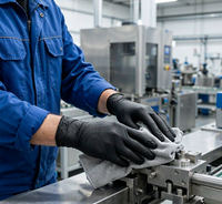 Gants jetables en nitrile noir en gros, gants de travail industriels sans poudre pour mécaniciens et nettoyage OEM