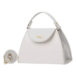 Bolso Bandolera para Mujer Acalia, Blanco, Cuero PU, Correa Única, Cierre de Cremallera, Moderno, para Uso en Verano, 7 Pulgadas - Product Image 3