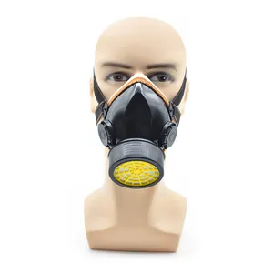 Half Gezichtsstuk Herbruikbare Verstelbare Headstraps Respirator Industrie Beschermende Gas Masker Met Enkele Actieve Kool Filtratie