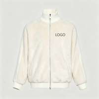 Veste zippée à col montant en polaire douce pour homme avec logo personnalisé, rayures latérales, chaude et décontractée, style streetwear, OEM ODM