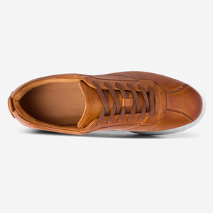 Chaussures en cuir de vachette personnalisées, respirantes, résistantes, chaussures décontractées de créateur, baskets à lacets pour le skateboard - Product Image 4