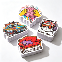 Autocollants en vinyle découpés sur mesure, résistants aux UV, durables, effet arc-en-ciel 3D, imperméables, impression de logo adhésive, holographiques, pour artisanat de bougies