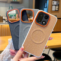 Étui de protection magnétique antichoc à l'aspect tissu anti-rayures compatible avec OnePlus 15 15T 15R 13R Ace 5 6 Pro Ultra