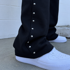 Fabricant OEM – Ensemble survêtement Y2K personnalisé avec <span class=keywords><strong>pantalon</strong></span> baggy à double taille et coupe évasée, et sweat à capuche orné de strass - Product Image 4